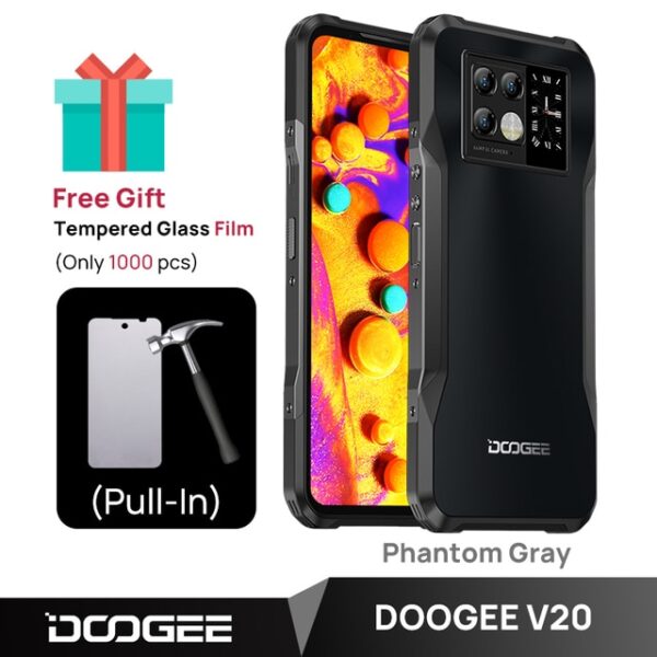 New DOOGEE V20 5G Rugged Phone 6.43"FHD AMOLED Display Innovative Rear Display Cellphone  8+256GB 64MP Camera 6000mAh NFC Phone - Image 9