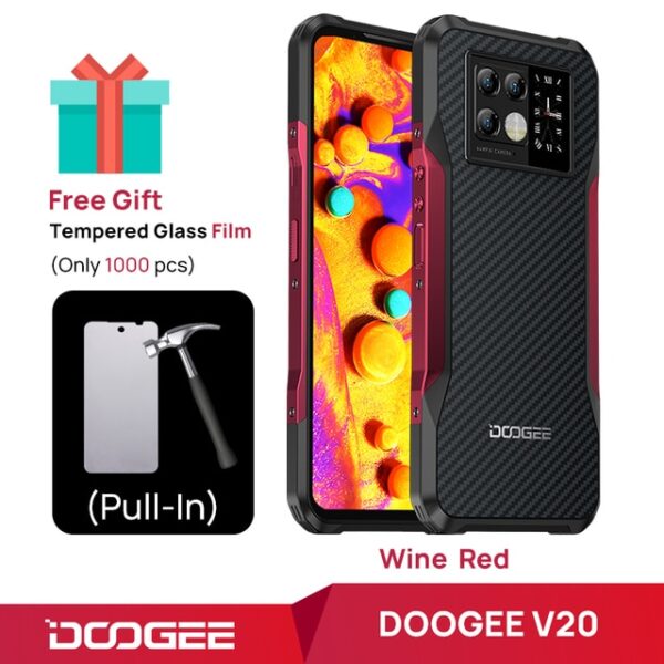 New DOOGEE V20 5G Rugged Phone 6.43"FHD AMOLED Display Innovative Rear Display Cellphone  8+256GB 64MP Camera 6000mAh NFC Phone - Image 6